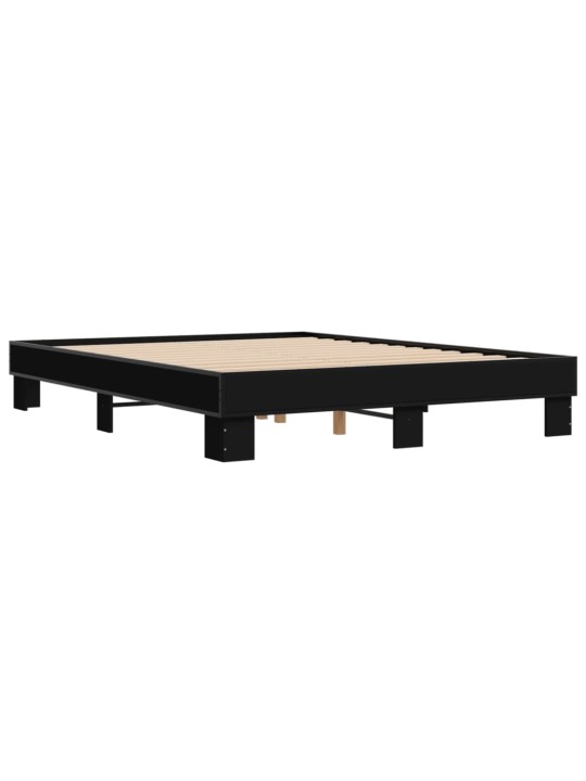 Rám postele černý 150 x 200 cm kompozitní dřevo a kov