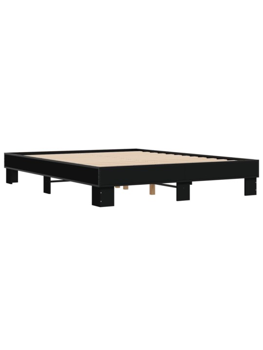 Rám postele černý 150 x 200 cm kompozitní dřevo a kov
