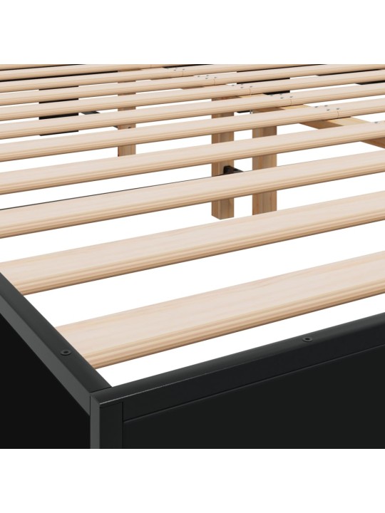 Rám postele černý 150 x 200 cm kompozitní dřevo a kov