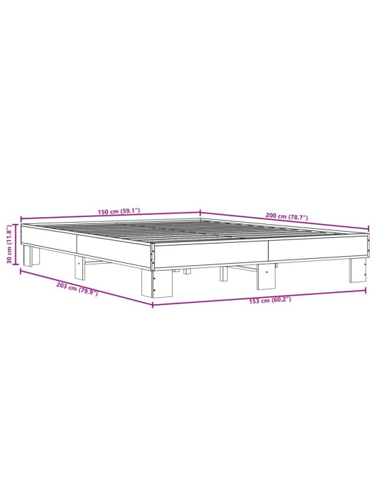 Rám postele černý 150 x 200 cm kompozitní dřevo a kov