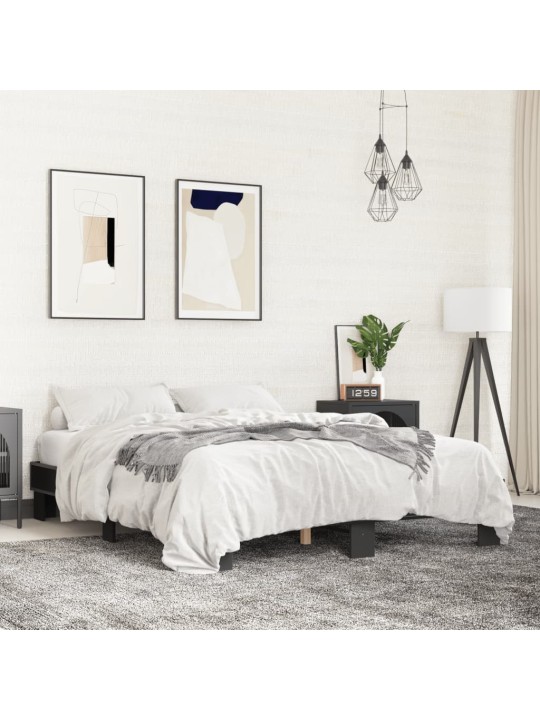 Rám postele černý 150 x 200 cm kompozitní dřevo a kov