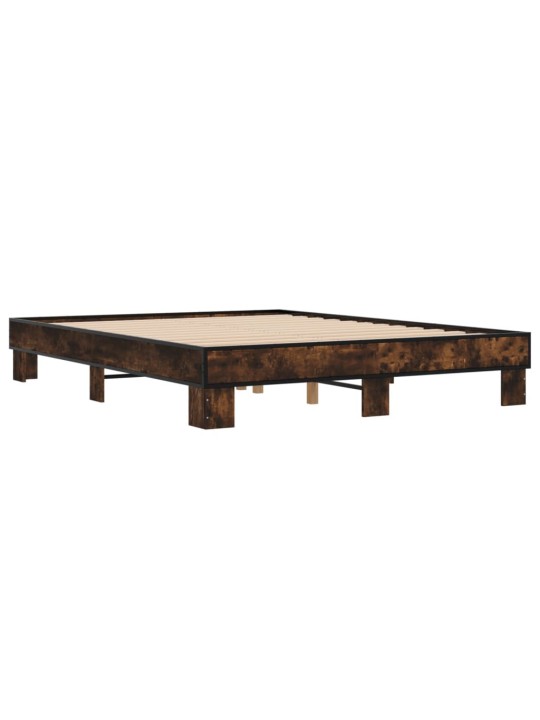 Rám postele kouřový dub 150 x 200 cm kompozitní dřevo a kov