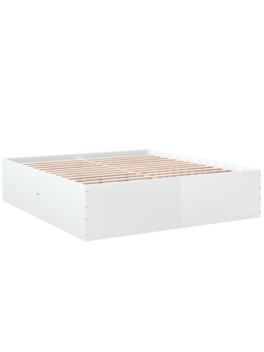 Rám postele bílý 200 x 200 cm kompozitní dřevo