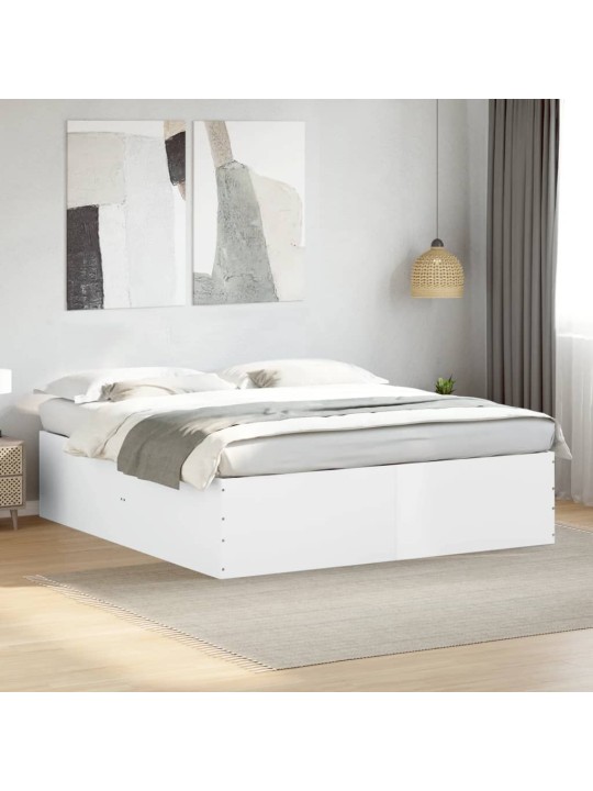 Rám postele bílý 200 x 200 cm kompozitní dřevo