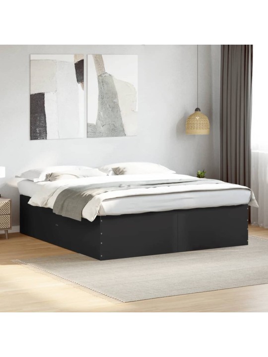 Rám postele černý 200 x 200 cm kompozitní dřevo