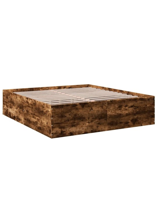 Rám postele kouřový dub 200 x 200 cm kompozitní dřevo