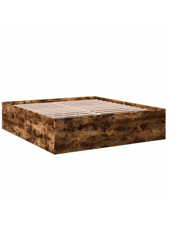 Rám postele kouřový dub 200 x 200 cm kompozitní dřevo
