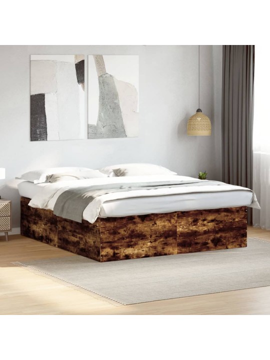 Rám postele kouřový dub 200 x 200 cm kompozitní dřevo