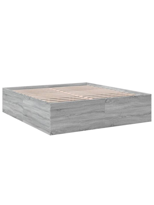 Rám postele šedý sonoma 200 x 200 cm kompozitní dřevo