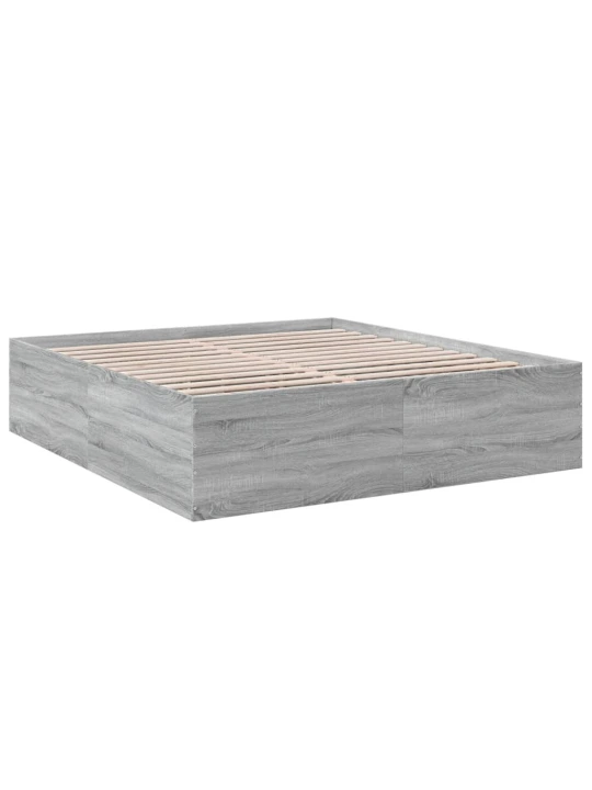 Rám postele šedý sonoma 200 x 200 cm kompozitní dřevo