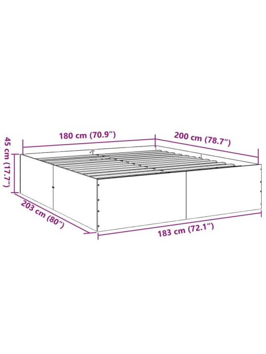 Rám postele bílý 180 x 200 cm kompozitní dřevo