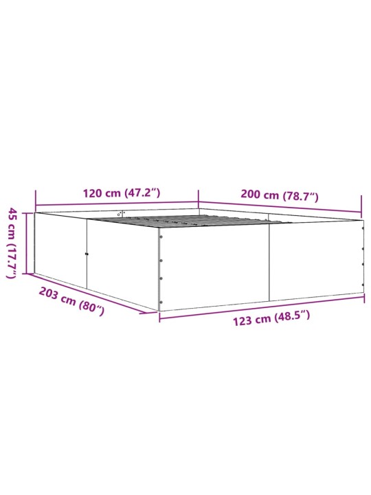 Rám postele bílý 120 x 200 cm kompozitní dřevo