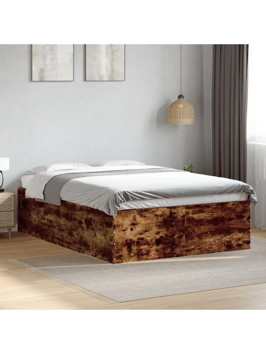Rám postele kouřový dub 135 x 190 cm kompozitní dřevo