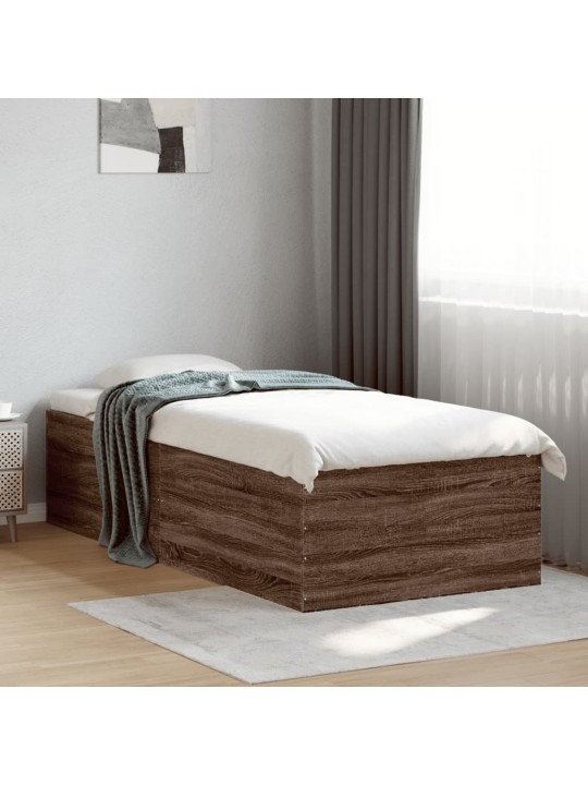 Rám postele hnědý dub 75 x 190 cm kompozitní dřevo