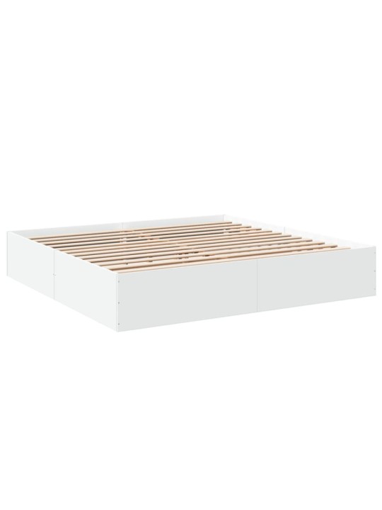 Rám postele bílý 200 x 200 cm kompozitní dřevo