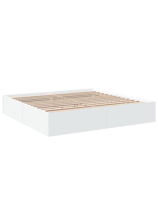 Rám postele bílý 200 x 200 cm kompozitní dřevo