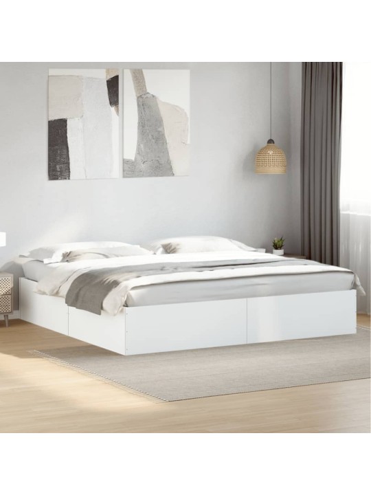 Rám postele bílý 200 x 200 cm kompozitní dřevo