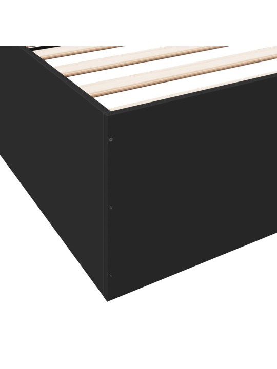 Rám postele černý 200 x 200 cm kompozitní dřevo