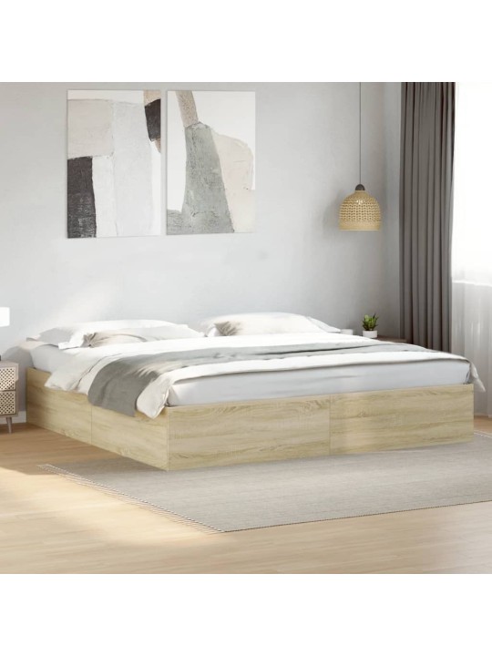 Rám postele dub sonoma 200 x 200 cm kompozitní dřevo
