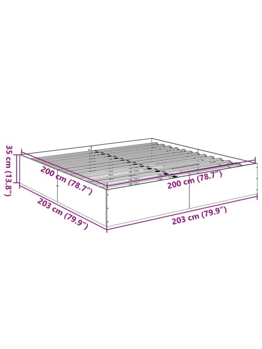Rám postele kouřový dub 200 x 200 cm kompozitní dřevo