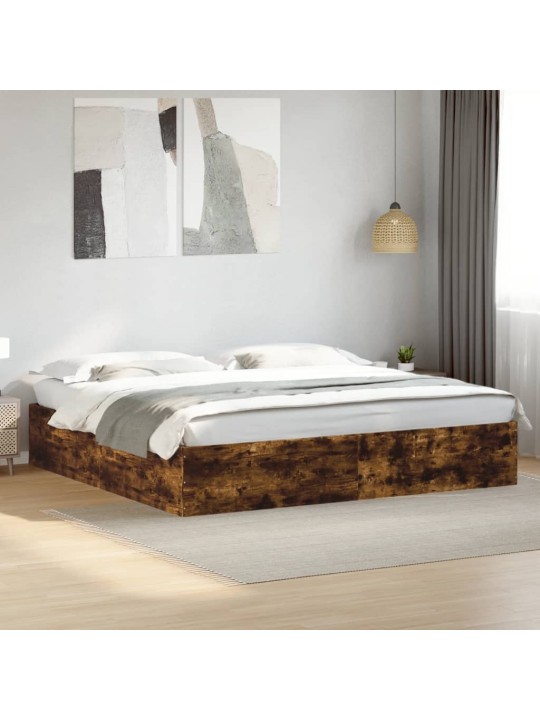 Rám postele kouřový dub 200 x 200 cm kompozitní dřevo
