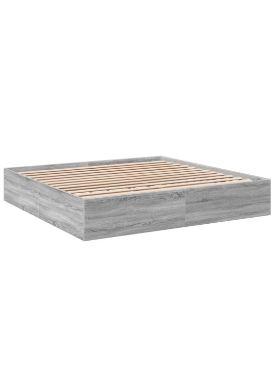 Rám postele šedý sonoma 200 x 200 cm kompozitní dřevo