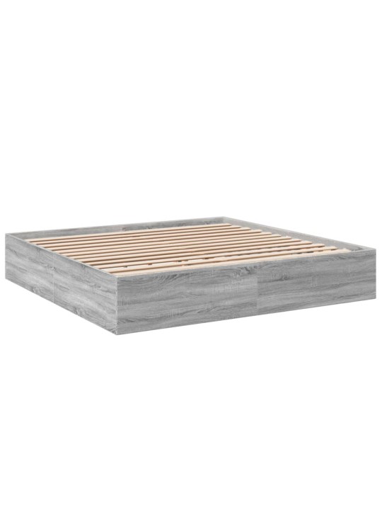 Rám postele šedý sonoma 200 x 200 cm kompozitní dřevo