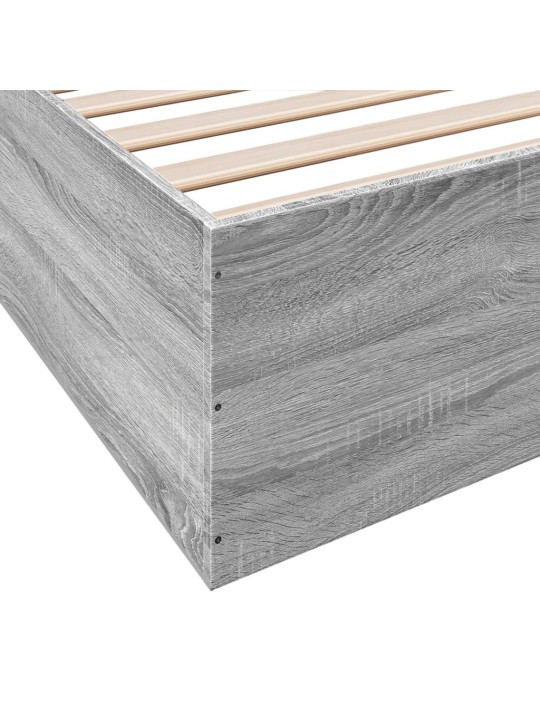 Rám postele šedý sonoma 200 x 200 cm kompozitní dřevo