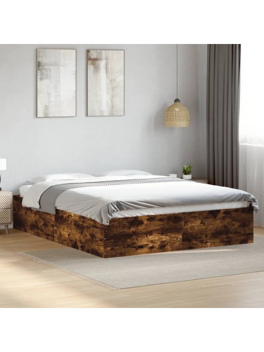 Rám postele kouřový dub 150 x 200 cm kompozitní dřevo