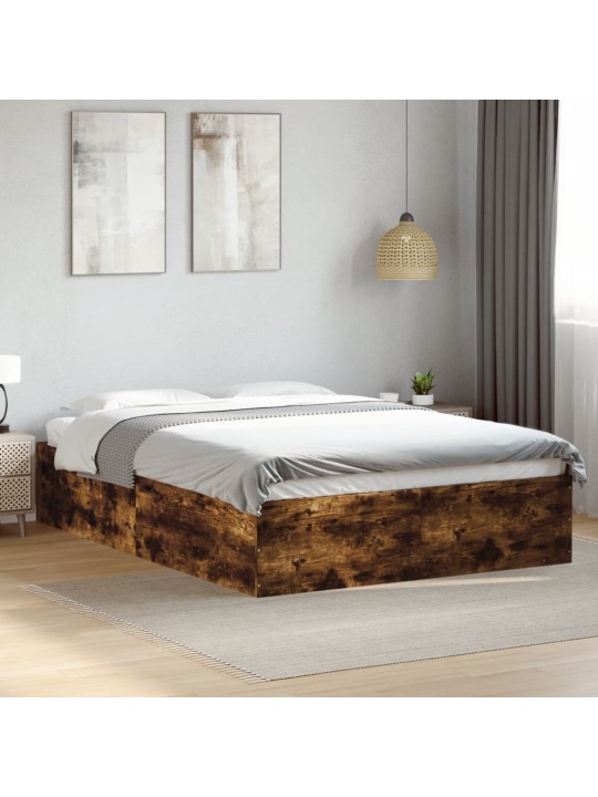 Rám postele kouřový dub 135 x 190 cm kompozitní dřevo