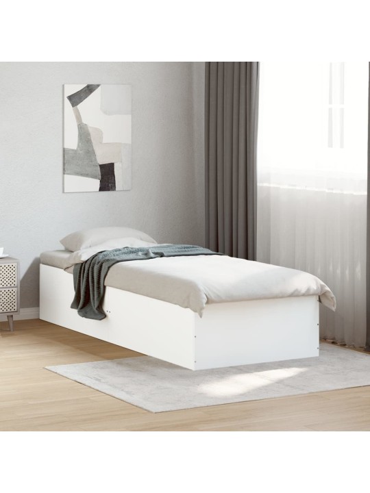 Rám postele bílý 90 x 200 cm kompozitní dřevo