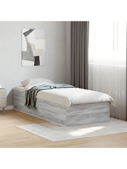 Rám postele šedý sonoma 90 x 200 cm kompozitní dřevo