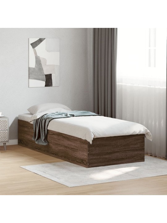 Rám postele hnědý dub 90 x 190 cm kompozitní dřevo