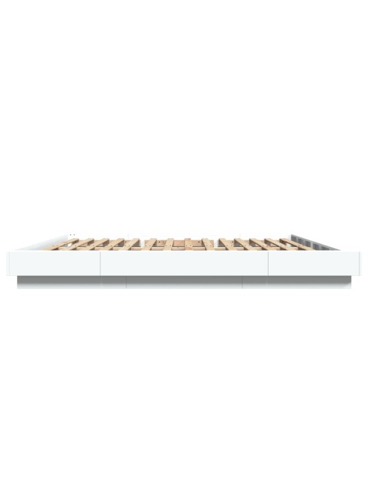 Rám postele s LED osvětlením bílý 200 x 200 cm kompozitní dřevo