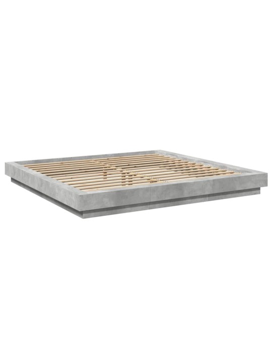 Rám postele s led osvětlením betonově šedý 200x200 cm kompozit