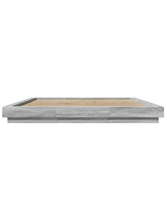 Rám postele s led osvětlením šedý sonoma 200 x 200 cm kompozit