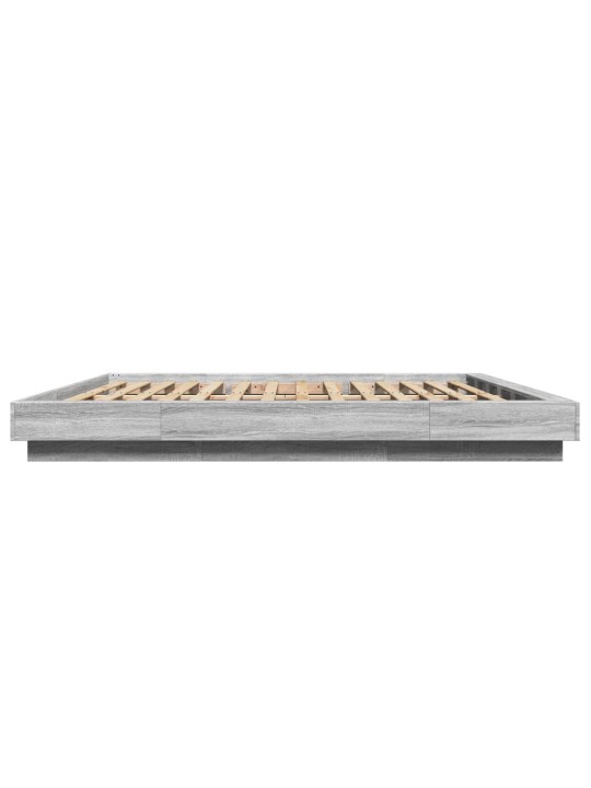 Rám postele s led osvětlením šedý sonoma 200 x 200 cm kompozit