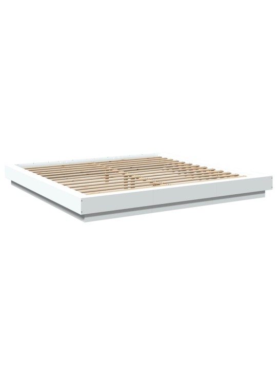 Rám postele s LED osvětlením bílý 180 x 200 cm kompozitní dřevo