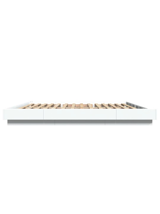 Rám postele s LED osvětlením bílý 180 x 200 cm kompozitní dřevo