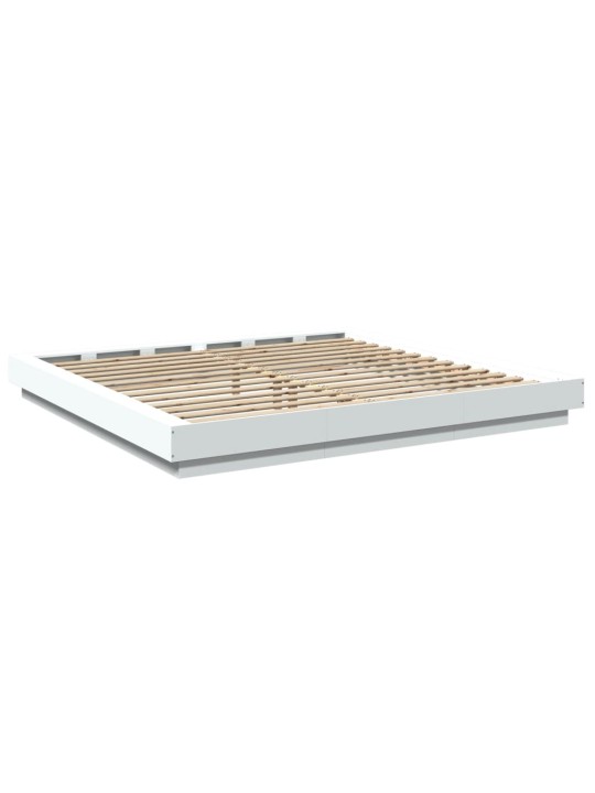 Rám postele s LED osvětlením bílý 180 x 200 cm kompozitní dřevo