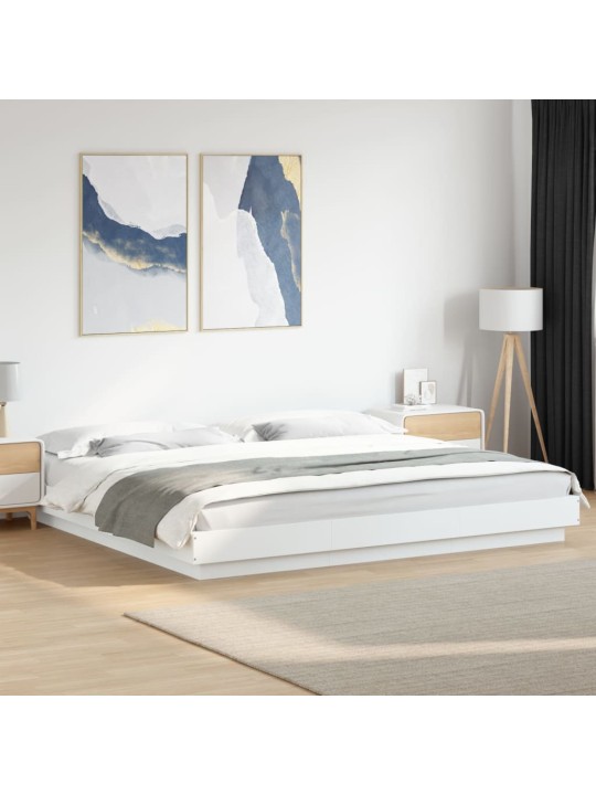Rám postele s LED osvětlením bílý 180 x 200 cm kompozitní dřevo