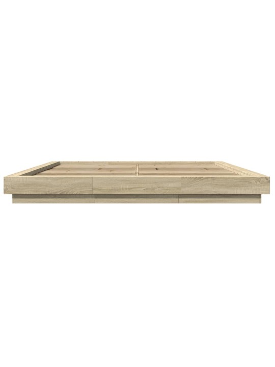Rám postele s LED osvětlením dub sonoma 180 x 200 cm kompozit
