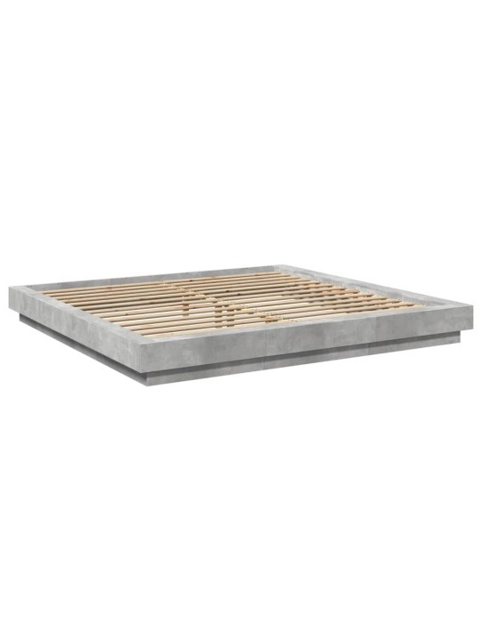 Rám postele s led osvětlením betonově šedý 180x200 cm kompozit