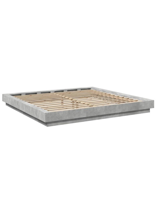 Rám postele s led osvětlením betonově šedý 180x200 cm kompozit