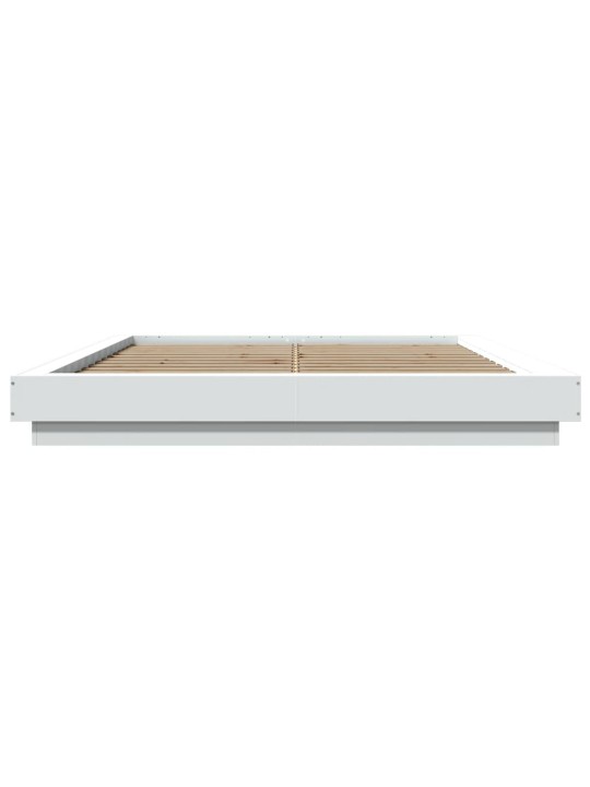 Rám postele s LED osvětlením bílý 160 x 200 cm kompozitní dřevo