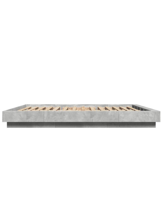 Rám postele s led osvětlením betonově šedý 160x200 cm kompozit