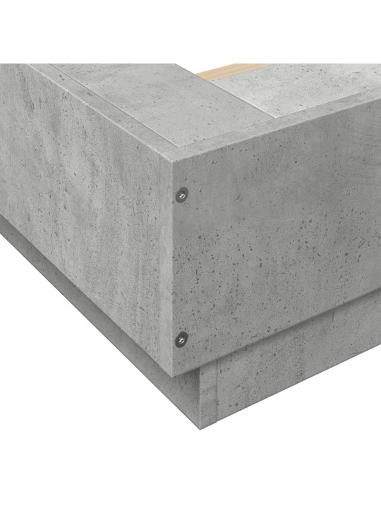 Rám postele s led osvětlením betonově šedý 160x200 cm kompozit