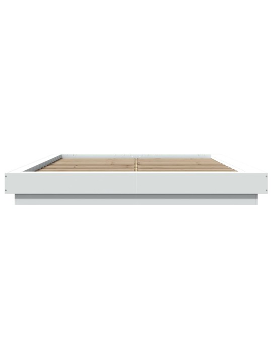 Rám postele s LED osvětlením bílý 150 x 200 cm kompozitní dřevo