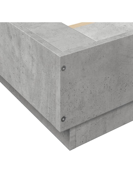 Rám postele s led osvětlením betonově šedý 150x200 cm kompozit