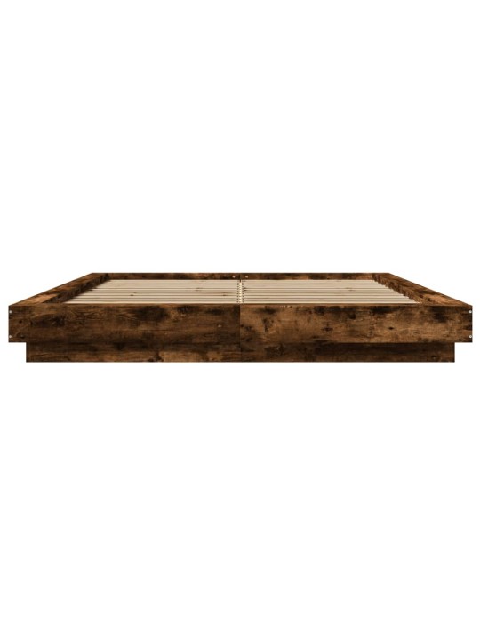 Rám postele s led osvětlením kouřový dub 150 x 200 cm kompozit